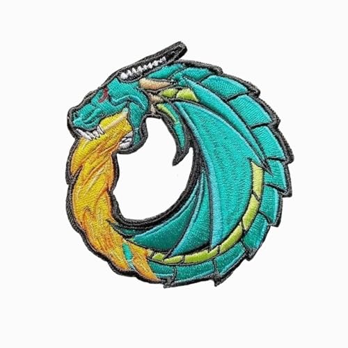 Patches Klett Tiger Drache Aufnäher mit Klettverschluss Stickerei Klettbänder Taktische Moral MilitäR Patches für Rucksäcke, Jacken, Jeans, Kappen, Kleidung (Drache) von Viusneun