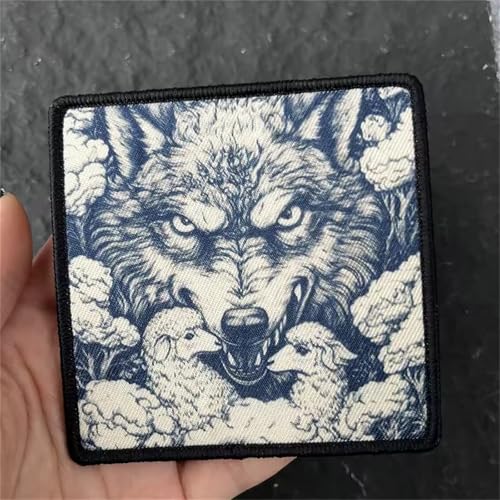 Patches Klett Wilder Wolf Morale Tactical Military Bestickter Hook Loop Patch Aufnäher für DIY Kleidung Rucksack Uniform Weste Jacken von Viusneun