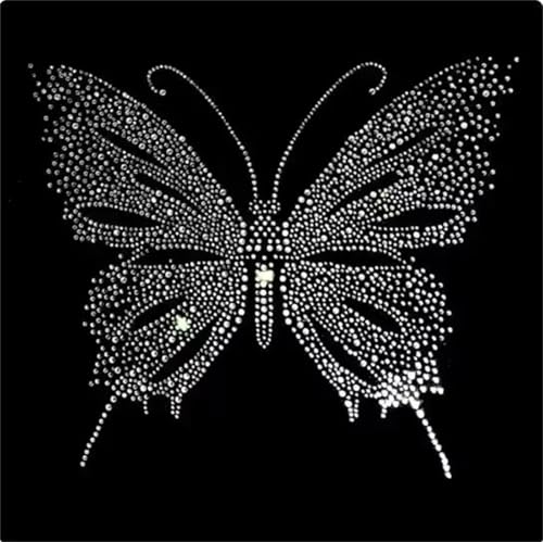 Schmetterling Strass Aufbügeln, Heat Transfer Decal Bling Strass Aufkleber Heat Transfer Patch Kleidung Reparatur Applique für T-Shirt Kleidung Hose Taschen (1) von Viusneun