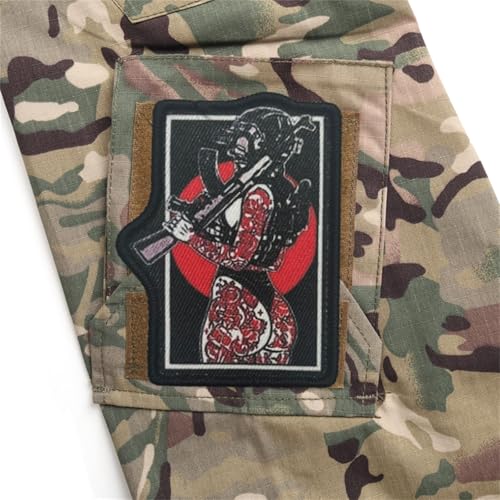 Sexy Mädchen Mit Pistole Taktische Moral MilitäR Patches Drucken Hook and Loop Patch Aufnäher Für DIY Kleidung Rucksack Baseballkappe Uniform von Viusneun