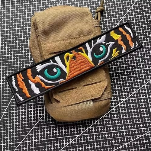 Tiger Auge Patches Klett Lustig, Klett Patch Aufnäher Patches DIY Gestickter Patch für Biker Motorrad Kleidung Jeans Jacken Rucksack Weste (0019) von Viusneun