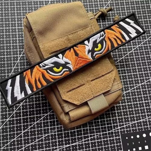 Tiger Auge Patches Klett Lustig, Klett Patch Aufnäher Patches DIY Gestickter Patch für Biker Motorrad Kleidung Jeans Jacken Rucksack Weste (0021) von Viusneun