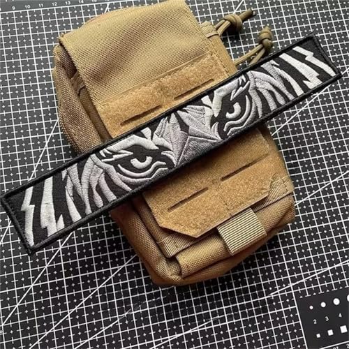 Tiger Auge Patches Klett Lustig, Klett Patch Aufnäher Patches DIY Gestickter Patch für Biker Motorrad Kleidung Jeans Jacken Rucksack Weste (0022) von Viusneun