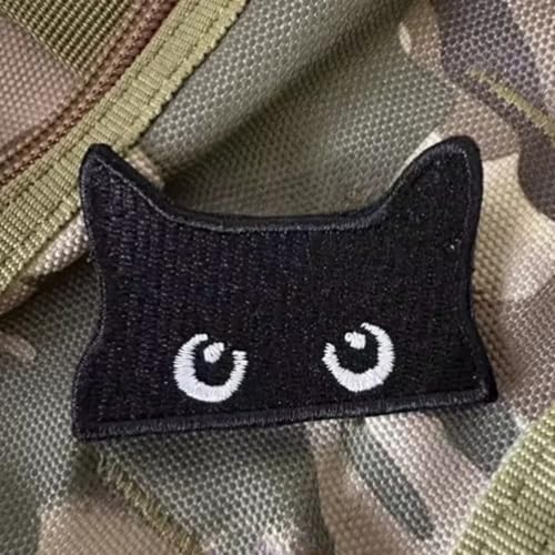 Viusneun Klett Patches, Lustige Katzen Patches Klett Taktisch Moral Hook Loop Aufnäher Kinder Applikation FüR Jungen, MäDchen, Jacken, Jeans, RucksäCke (A) von Viusneun