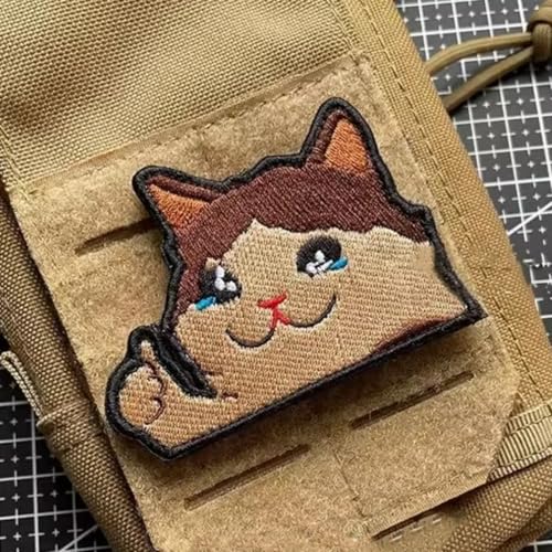 Viusneun Klett Patches, Lustige Katzen Patches Klett Taktisch Moral Hook Loop Aufnäher Kinder Applikation FüR Jungen, MäDchen, Jacken, Jeans, RucksäCke (B) von Viusneun