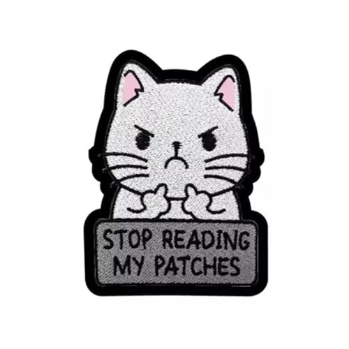 Viusneun Klett Patches Lustig Cartoon Katzen Patches Klett Inspirierende Zitate Moral Aufnäher Bekleidungszubehör Aufkleber FüR Kleidung, Jacken, Jeans, RucksäCke (A) von Viusneun