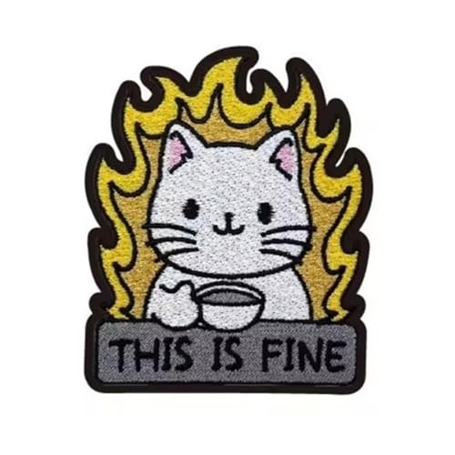 Viusneun Klett Patches Lustig Cartoon Katzen Patches Klett Inspirierende Zitate Moral Aufnäher Bekleidungszubehör Aufkleber FüR Kleidung, Jacken, Jeans, RucksäCke (B) von Viusneun