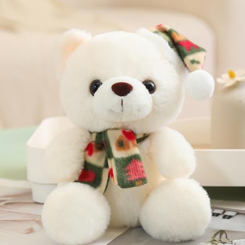 Viusneun Kuscheltier, 20cm Teddybär Plüschtier Süßes Weihnachtsbär Stofftier zum Kuscheln & Spielen Weihnachts Geschenk für Kinder und Freunde (Liebe Weiß) von Viusneun