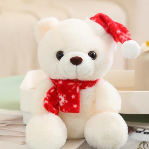 Viusneun Kuscheltier, 20cm Teddybär Plüschtier Süßes Weihnachtsbär Stofftier zum Kuscheln & Spielen Weihnachts Geschenk für Kinder und Freunde (Schneeflocke Weiß) von Viusneun