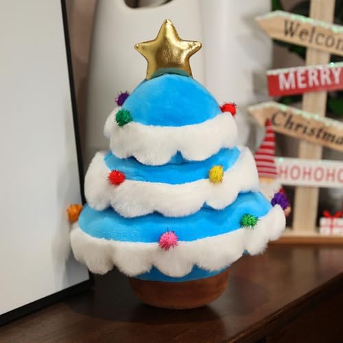 Viusneun Kuscheltier, 25cm Bunt Weihnachtsbaum Plüschtier Attraktiv Süßes Stofftier zum Kuscheln & Spielen Weihnachts Geschenk für Kinder und Freunde (Blau A) von Viusneun