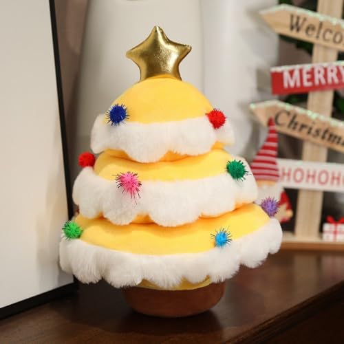 Viusneun Kuscheltier, 25cm Bunt Weihnachtsbaum Plüschtier Attraktiv Süßes Stofftier zum Kuscheln & Spielen Weihnachts Geschenk für Kinder und Freunde (Gelb A) von Viusneun