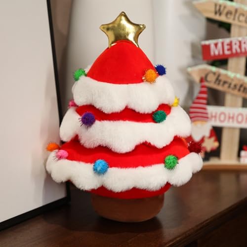 Viusneun Kuscheltier, 25cm Bunt Weihnachtsbaum Plüschtier Attraktiv Süßes Stofftier zum Kuscheln & Spielen Weihnachts Geschenk für Kinder und Freunde (Rot A) von Viusneun