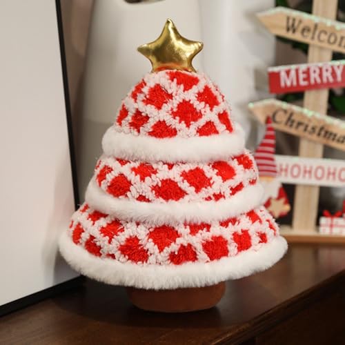 Viusneun Kuscheltier, 25cm Bunt Weihnachtsbaum Plüschtier Attraktiv Süßes Stofftier zum Kuscheln & Spielen Weihnachts Geschenk für Kinder und Freunde (Rot B) von Viusneun