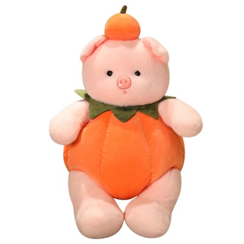 Viusneun Kuscheltier, 27cm Halloween Kürbis Plüschtier Süßes Kaninchen Stofftier Weiche Schweine Kuscheltiere zum Kuscheln & Spielen für Mädchen Jungen (Schwein) von Viusneun