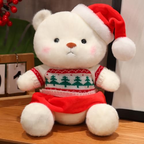 Viusneun Kuscheltier, 30cm Weihnachten Teddybär Mehrere Stile Weihnachtsbär Einzigartiges Design Plüschtier zum Kuscheln & Spielen für Kinder Weihnachts Geschenk (Pullover Mädchen Bär) von Viusneun