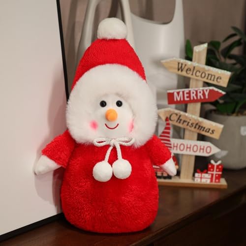 Viusneun Kuscheltier, 35cm Weihnachten Plüschtier Weihnachts Schneemann Stofftier Kuscheltiere zum Kuscheln & Spielen für Kinder Weihnachts Geschenk (Rot A) von Viusneun