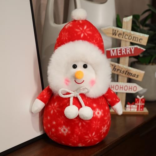 Viusneun Kuscheltier, 35cm Weihnachten Plüschtier Weihnachts Schneemann Stofftier Kuscheltiere zum Kuscheln & Spielen für Kinder Weihnachts Geschenk (Rot B) von Viusneun