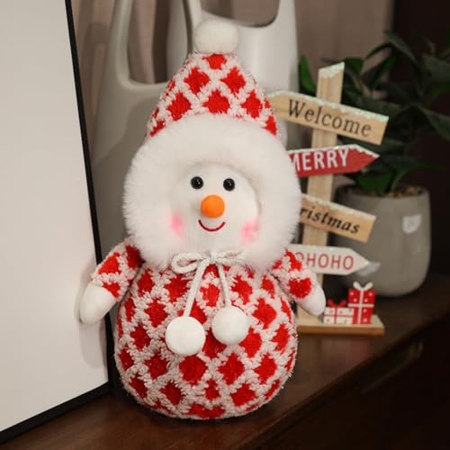 Viusneun Kuscheltier, 35cm Weihnachten Plüschtier Weihnachts Schneemann Stofftier Kuscheltiere zum Kuscheln & Spielen für Kinder Weihnachts Geschenk (Rot C) von Viusneun