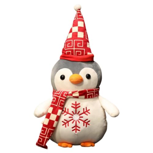 Viusneun Kuscheltier, Pinguin Plüschtier mit Hut Weihnachten Kreative Plüschtiere Süße Pinguin Stofftier zum Kuscheln & Spielen für Weihnachts Geschenk (25 cm,Schneemann) von Viusneun