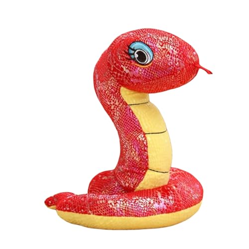 Viusneun Plüschtier Riesige Schlange, Realistisch Schlange Kuscheltier Höhe 20cm Plüsch Schlange Super Weiche Kuscheltiere Geschenke für Kinder und Freunde (Rot) von Viusneun