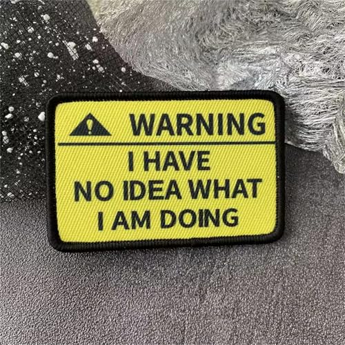 "WARNING! I HAVE NO IDEA WHAT I AM DOING." Klett Patches Klettbänder Drucken Tactical Moral Aufnäher Für DIY Taktische Kleidung Rucksack Baseballkappe Uniform von Viusneun