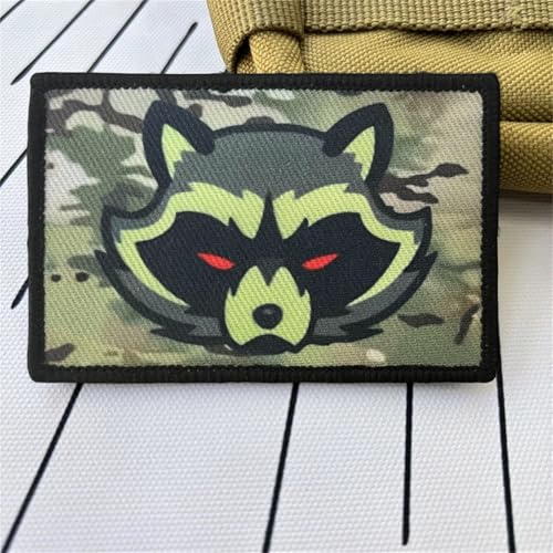 Waschbär Klett Patch Tier Drucken Aufnäher Patches Tactical Morale Hook Loop Patches Aufnäher für DIY Taktische Kleidung Rucksack Gear Hat Backpack Jackets von Viusneun