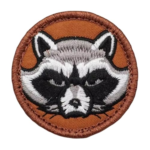 Wütender Waschbär Klett Patch Tier Stickerei Aufnäher Patches Tactical Morale Hook Loop Patches for DIY Kleidung Rucksack Gear Hat Backpack Jackets von Viusneun