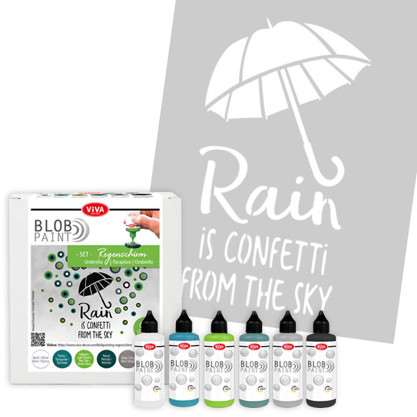 Blob Paint Gestaltungsset "Regenschirm", 7-teilig von Viva Decor GmbH