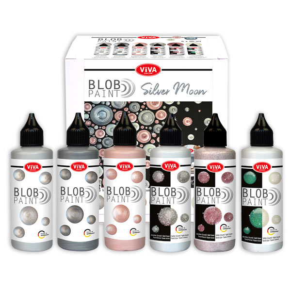 Blob-Paint Farben Set, Silver Moon, 6-teilig von Viva Decor