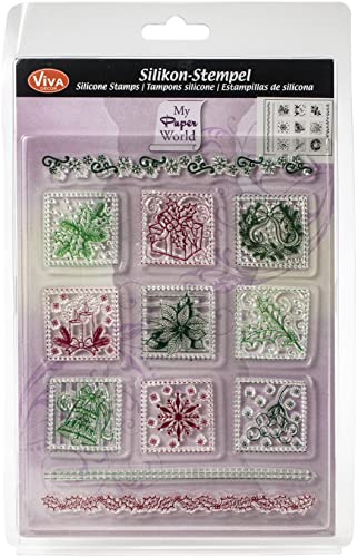 VIVA DECOR 400306900 Stempelset Xmas PTCHW, Weihnachts-Patchwork, 3 Stück von VIVA DECOR - 3PL