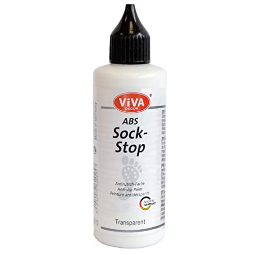 Viva Decor® ABS Sock Stop (82 ml, Transparent) Stopper für Socken - Anti Rutsch Noppen für Socken - Socken Stopp - Antirutsch für Socken - ABS Farbe - Made in Germany von Viva Decor