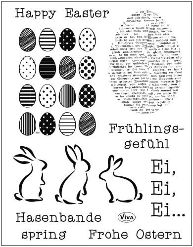 Viva Decor®️ Clear-Stamps (Frohe Ostern) Silikon Stempel - Prägung Stempel - DIY Dekoration stanzen - Stempel Silikon - DIY Stamp - Stempel Prägung - Made in Germany von Viva Decor