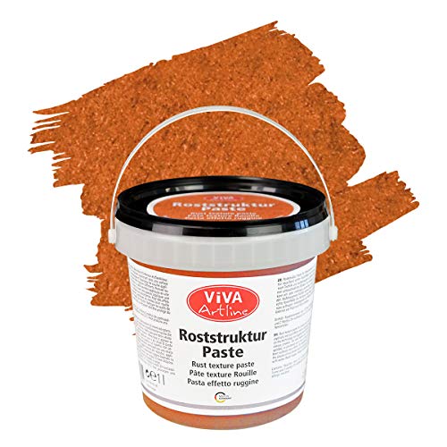 Viva Decor Artline Roststruktur Paste (Farbe Rost-Orange, 1 l) Strukturpaste Rosteffekt für Mixed Media-Künstler zum Malen - Auftragen mit Pinsel, Spachtel oder Schwamm auf Leinwand - Made in Germany von Viva Decor