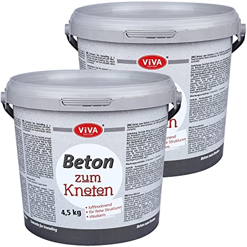 Viva Decor Bastel Beton zum Kneten (9 kg) Beton Deko - kreativ Basteln mit dem Bastelbeton zum Kneten- oder als Abformmasse für Deko - Made in Germany von Viva Decor