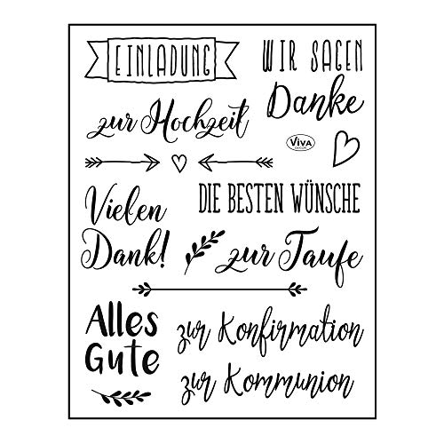 Viva Decor Clear-Stamps (Die besten Wünsche) Silikon Stempel - Prägung Stempel - DIY Dekoration stanzen - Stempel Silikon - DIY Stamp - Stempel Prägung - Designed in Germany von Viva Decor