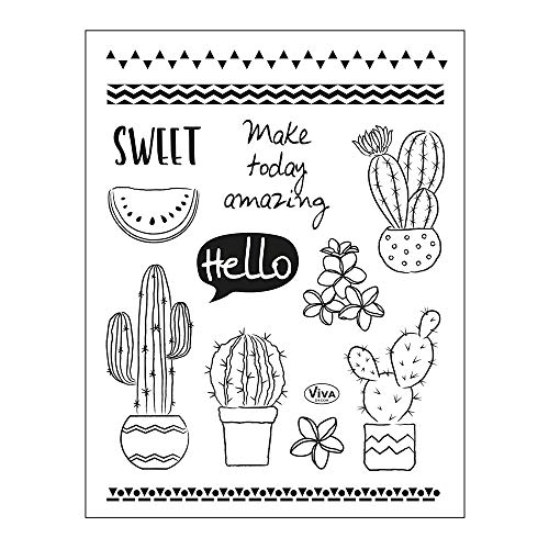 Viva Decor Clear-Stamps (Kaktus) Silikon Stempel - Prägung Stempel - DIY Dekoration stanzen - Stempel Silikon - DIY Stamp - Stempel Prägung - Designed in Germany von Viva Decor