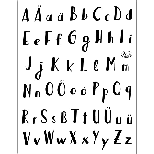 Viva Decor Clear-Stamps (Lettering Alphabet) Silikon Stempel - Prägung Stempel - DIY Dekoration stanzen - Stempel Silikon - DIY Stamp - Stempel Prägung - Made in Germany von Viva Decor