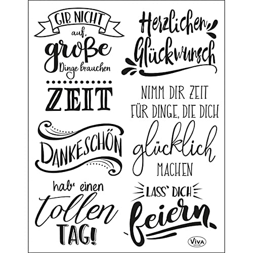 Viva Decor Clear-Stamps (Lettering Deutsch) Silikon Stempel - Prägung Stempel - DIY Dekoration stanzen - Stempel Silikon - DIY Stamp - Stempel Prägung - Designed in Germany von Viva Decor