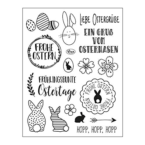 Viva Decor Clear-Stamps (Ostern) Silikon Stempel - Prägung Stempel - DIY Dekoration stanzen - Stempel Silikon - DIY Stamp - Stempel Prägung - Designed Germany von Viva Decor