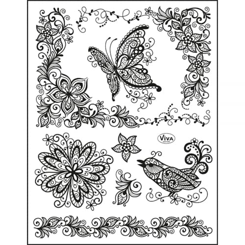 Viva Decor Clear-Stamps (Schmetterling) Silikon Stempel - Prägung Stempel - DIY Dekoration stanzen - Stempel Silikon - DIY Stamp - Stempel Prägung - Designed in Germany von Viva Decor