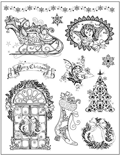 Viva Decor Silikon Stempel - Weihnachtmotive nostalgisch - DIY Dekoration stanzen - Stempel Prägung - Designed in Germany von Viva Decor