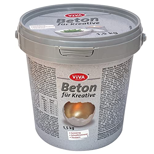 Viva Decor® Gieß-Beton für Kreative (1,5 kg) kreativ Basteln mit dem Bastelbeton zum Gießen - oder als Abformmasse für Deko von Viva Decor