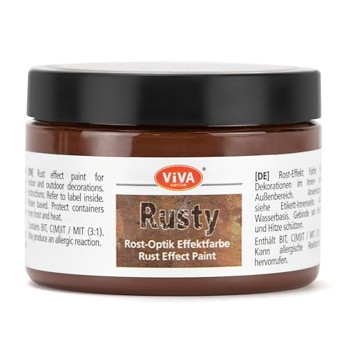 Viva Decor Rusty (Rost-Braun, 150 ml) Rost Effekt Acrylfarbe für Papier und mehr - Rost Paste für Industrial Design - pastöse Rost Effekt Farbe - Rostoptik - Made in Germany von Viva Decor