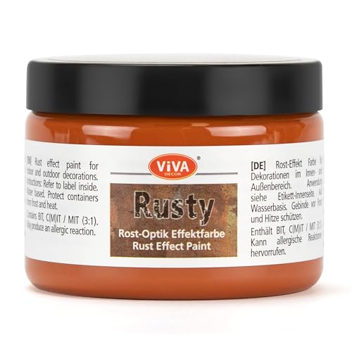 Viva Decor Rusty (Rost-Orange, 150 ml) Rost Effekt Acrylfarbe für Papier und mehr - Rost Paste für Industrial Design - pastöse Rost Effekt Farbe - Rostoptik - Made in Germany von Viva Decor