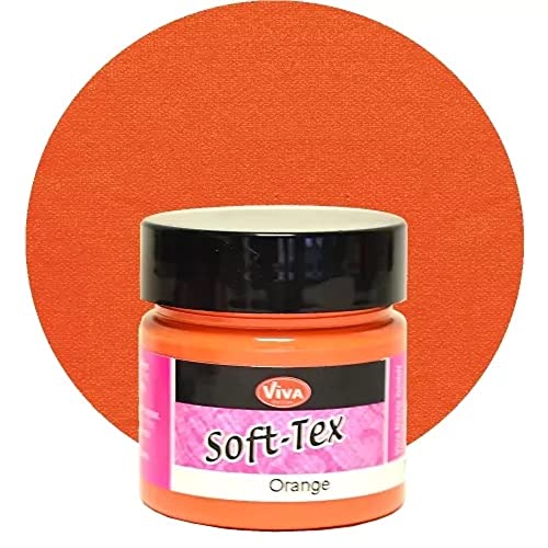 Viva Decor Soft Tex 45ml Textilfarbe mit besonders weichem Griff -Orange- von Viva Decor