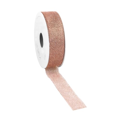 Geschenkband Schleifenabnd glitzer "Sparkle" Festliches Weihnachtszauber Glitzerband - 5m x 25mm für Geschenkverpackung und Dekoration mit funkelndem Glanz in Rot, Grün, Silber und Gold (Kupfer) von Vivant