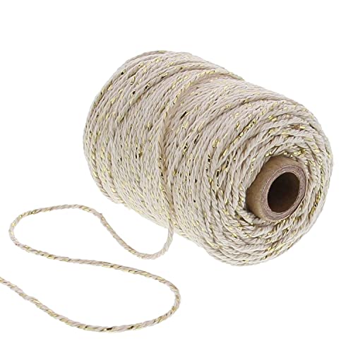 VIVANT Cord Cotton Lurex Twist Ivory/Gold - 50MR 2MM von Vivant