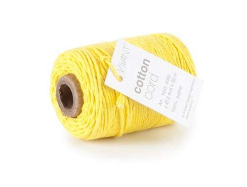 VIVANT Cotton cord 50mx2mm fine gelb von Vivant