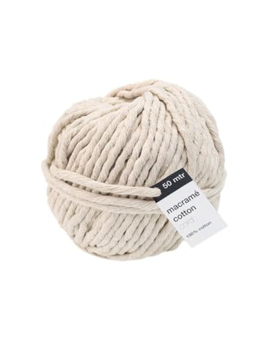 VIVANT Macramé Cord Cotton 50m x 5mm - Ecru von Vivant