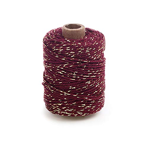 VIVANT cord cotton lurex twist 50mx2mm fine dunkel rot von Vivant